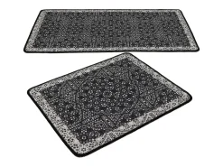 Alfombra de baño Set (2 piezas) Paisley DJT antracita negro blanco