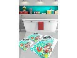 Alfombra de baño Set (3 piezas) Happy Flamingo multicolor