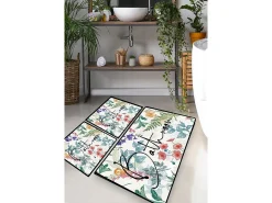Alfombra de baño Set (3 piezas) Green In Flower multicolor