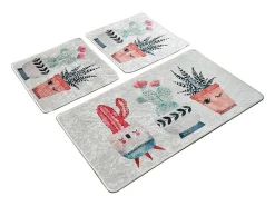 Alfombra de baño Set (3 piezas) Happy Cactus 2 multicolor