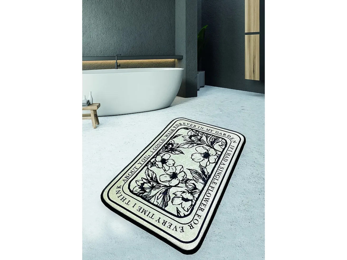 Alfombra de baño Singleflo negro crema