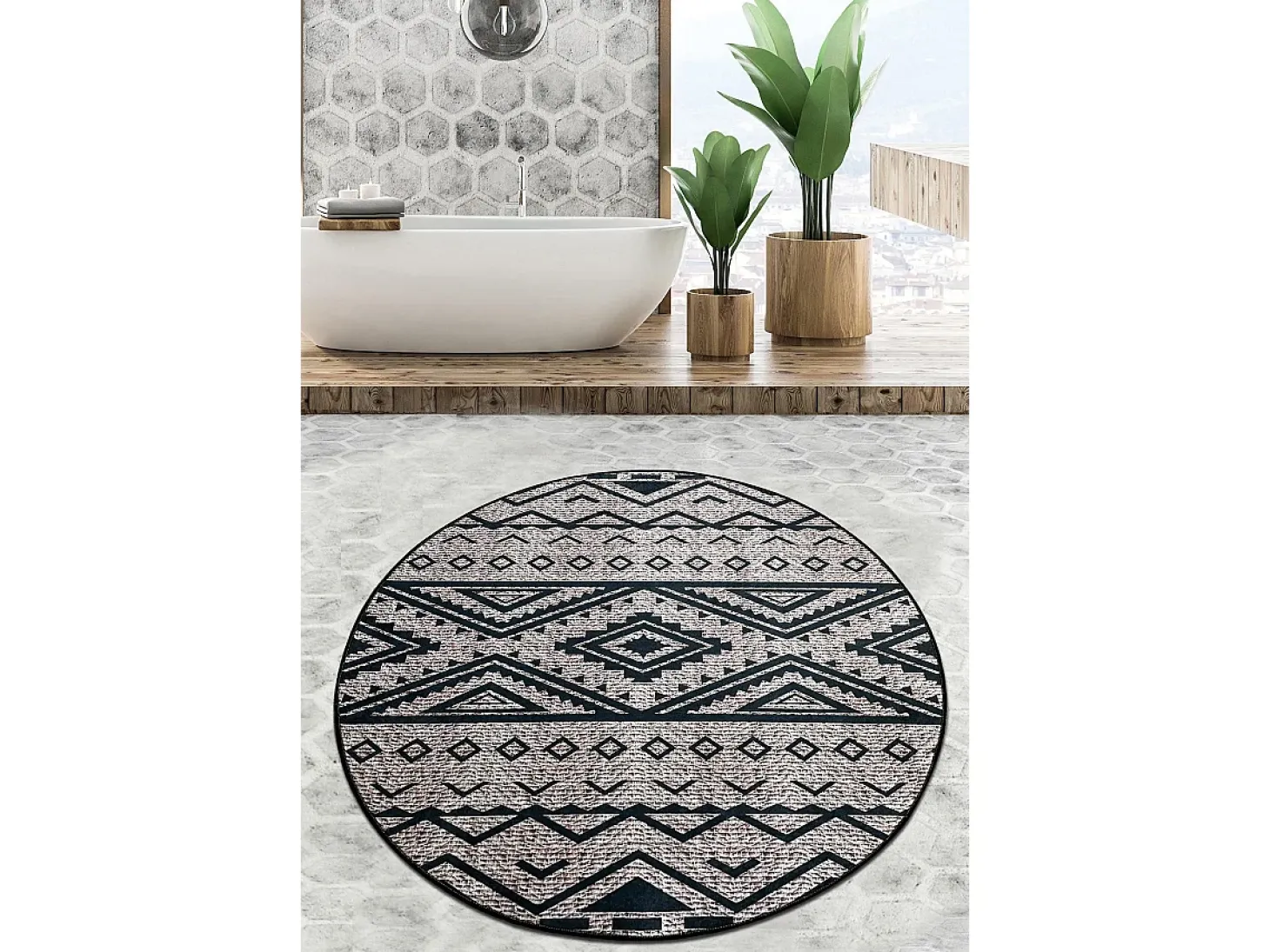Alfombra de baño Tent Djt (160 cm) multicolor