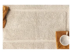 Alfombra de baño William 80x50cm beige.