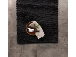 Alfombra de baño Wilmer 80x50cm color negro.