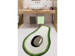 Alfombra de baño Zavoka negro verde blanco