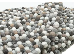 Alfombra de bolas de fieltro hecha a mano 190x190 cm Naturaleza Multi Felty 2.2