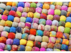 Alfombra de bolas de fieltro hecha a mano 90x160 cm Colorido Felty 2.2