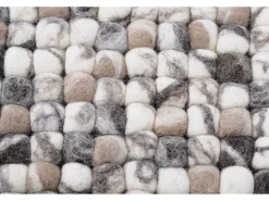 Alfombra de bolas de fieltro hecha a mano 90x160 cm Naturaleza Multi Felty 2.2