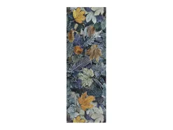 Alfombra de cocina - Dibujos con hojas - azul - 52 x 200 cm - RICCI