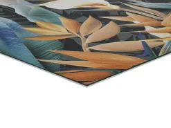 Alfombra de cocina - Dibujos con hojas - amarillo - 52 x 100 cm - RICCI