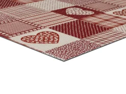 Alfombra de cocina - patchwork - rojo - 48 x 200 cm - SALLY
