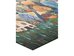 Alfombra de cocina - dibujos con paisaje - multicolor - 52 x 100 cm - RICCI