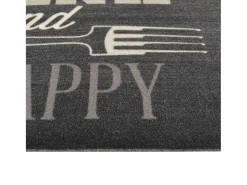 Alfombra de cocina lavable terciopelo negro 60x300 cm ES955102
