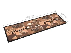 Alfombra de cocina lavable Coffee marrón 60x300 cm ES815957