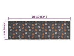 Alfombra de cocina lavable terciopelo dibujo de patas 60x180 cm ES974397