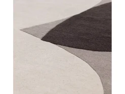 Alfombra de estilo medio siglo, hecha a mano 100% lana - 120x170cm - gris, crema, naranja - Reef Mid Century