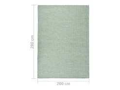 Alfombra de exterior de tejido plano turquesa 200x280 cm