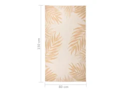 Alfombra de exterior de tejido plano con estampado de hojas de 80 x 150 cm