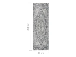 Alfombra de exterior de tejido plano rayas azules 80x250 cm