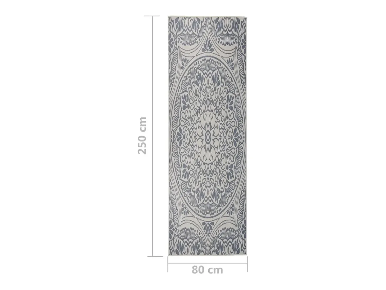 Alfombra de exterior de tejido plano rayas azules 80x250 cm