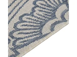 Alfombra de exterior de tejido plano rayas azules 80x150 cm ES24389