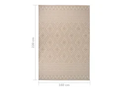 Alfombra de exterior de tejido plano rayas marrones 160x230 cm