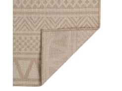 Alfombra de exterior de tejido plano rayas marrones 160x230 cm