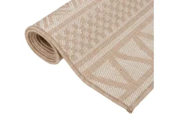 Alfombra de exterior de tejido plano rayas marrones 160x230 cm