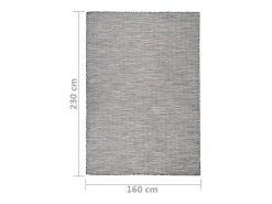 Alfombra de exterior de tejido plano marrón y azul 160x230 cm