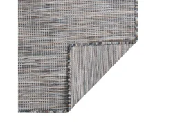 Alfombra de exterior de tejido plano marrón y azul 160x230 cm