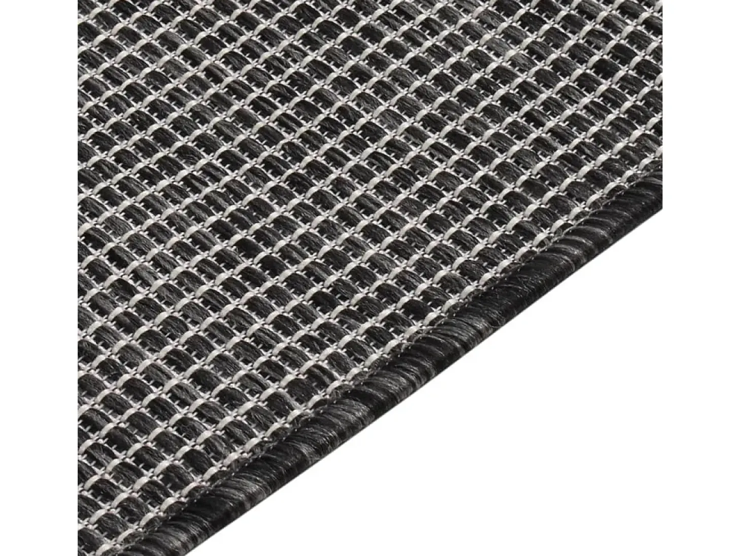 Alfombra de exterior de tejido plano gris 140x200 cm ES80338