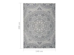 Alfombra de exterior de tejido plano rayas azules 140x200 cm