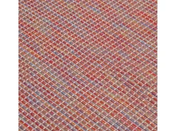 Alfombra de exterior de tejido plano rojo 120x170 cm ES17541
