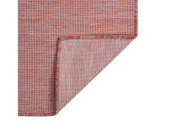 Alfombra de exterior de tejido plano rojo 120x170 cm ES17541