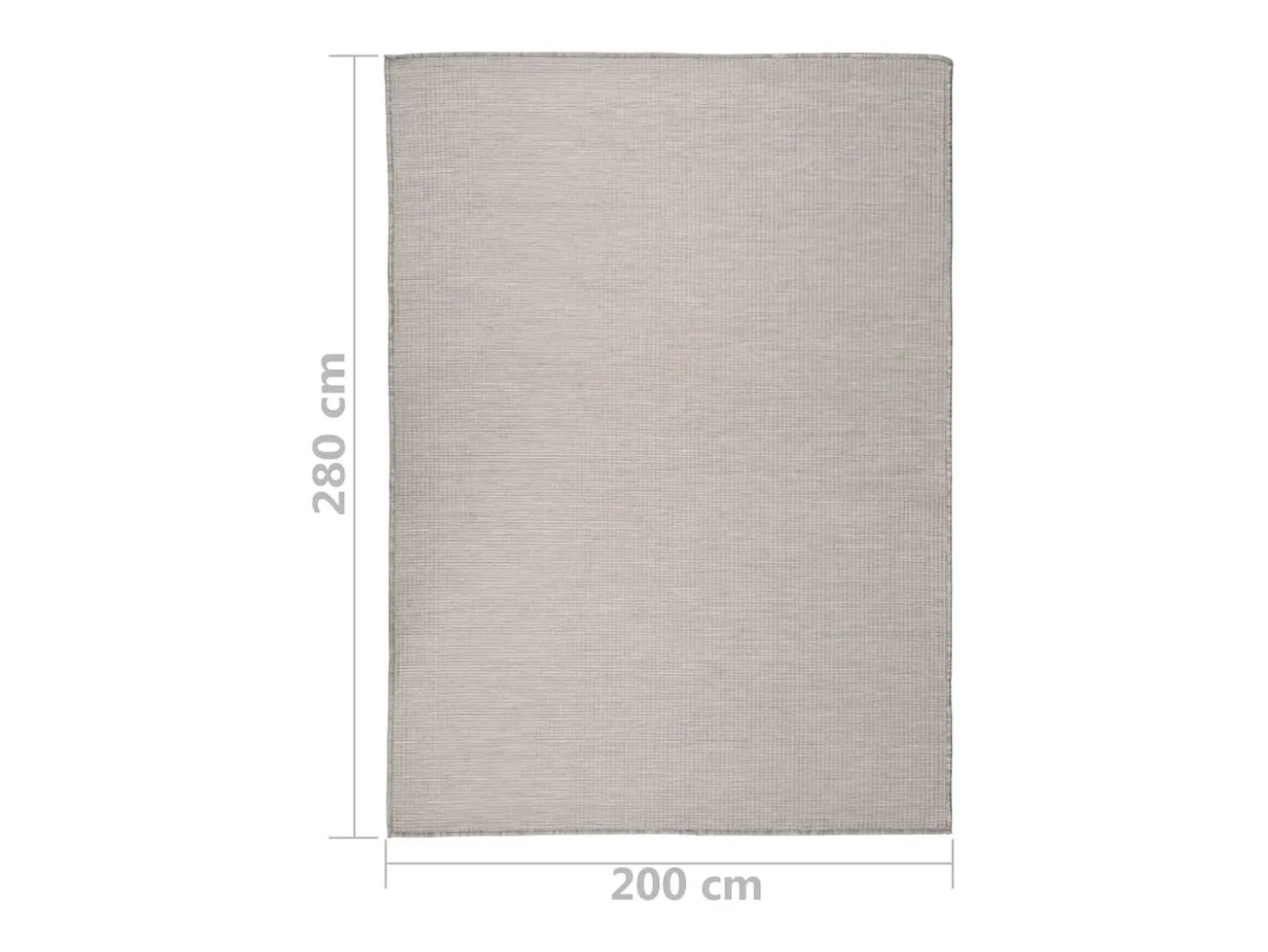 Alfombra de exterior de tejido plano gris taupe 200x280 cm