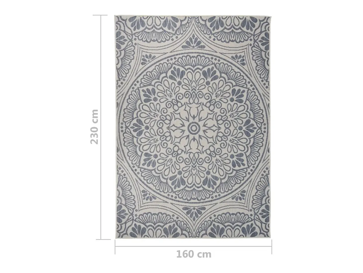 Alfombra de exterior de tejido plano rayas azules 160x230 cm