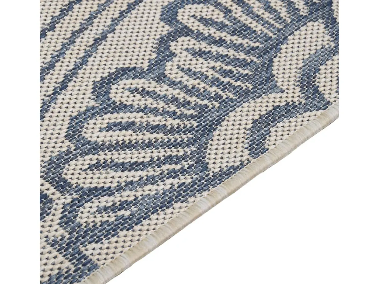 Alfombra de exterior de tejido plano rayas azules 160x230 cm