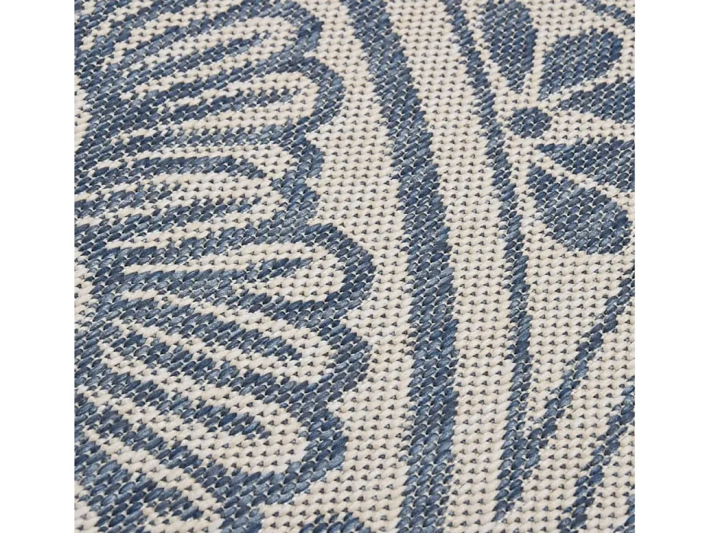 Alfombra de exterior de tejido plano rayas azules 160x230 cm