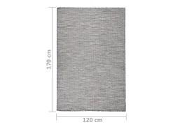 Alfombra de exterior de tejido plano marrón y azul 120x170 cm