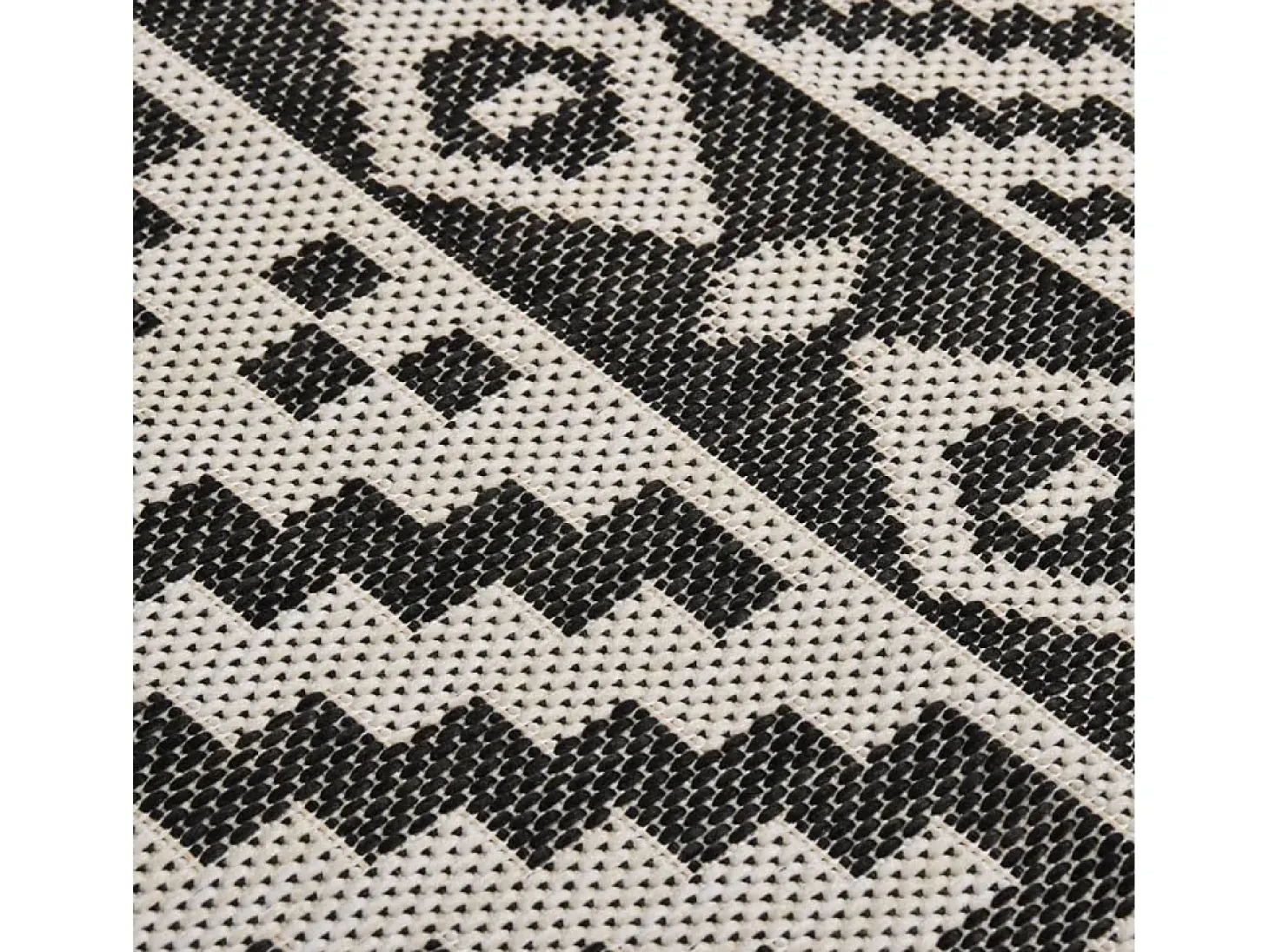 Alfombra de exterior de tejido plano rayas negras 80x250 cm