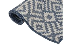 Alfombra de exterior de tejido plano rayas azules 160x230 cm