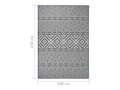 Alfombra de exterior de tejido plano rayas azules 160x230 cm