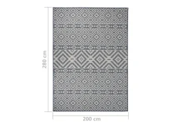 Alfombra de exterior de tejido plano 200x280 cm Rayas azules