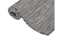 Alfombra de exterior de tejido plano marrón y azul 160x230 cm ES77575