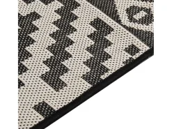 Alfombra de exterior de tejido plano 120x170 cm Rayas negras
