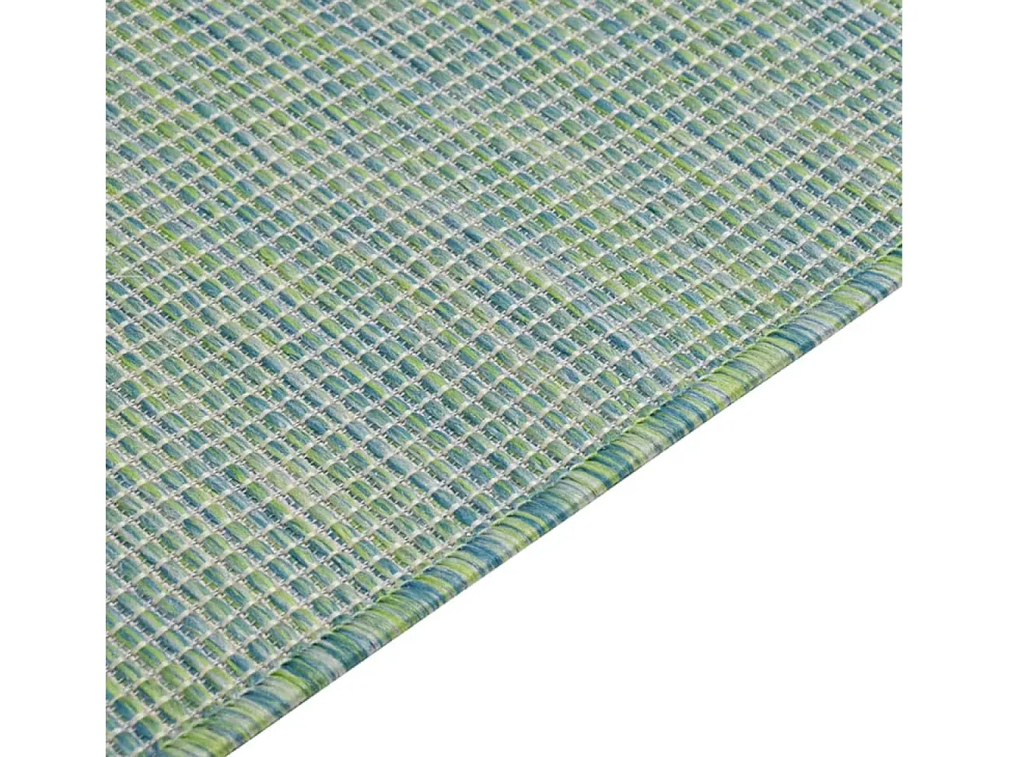 Alfombra de exterior de tejido plano turquesa 140x200 cm