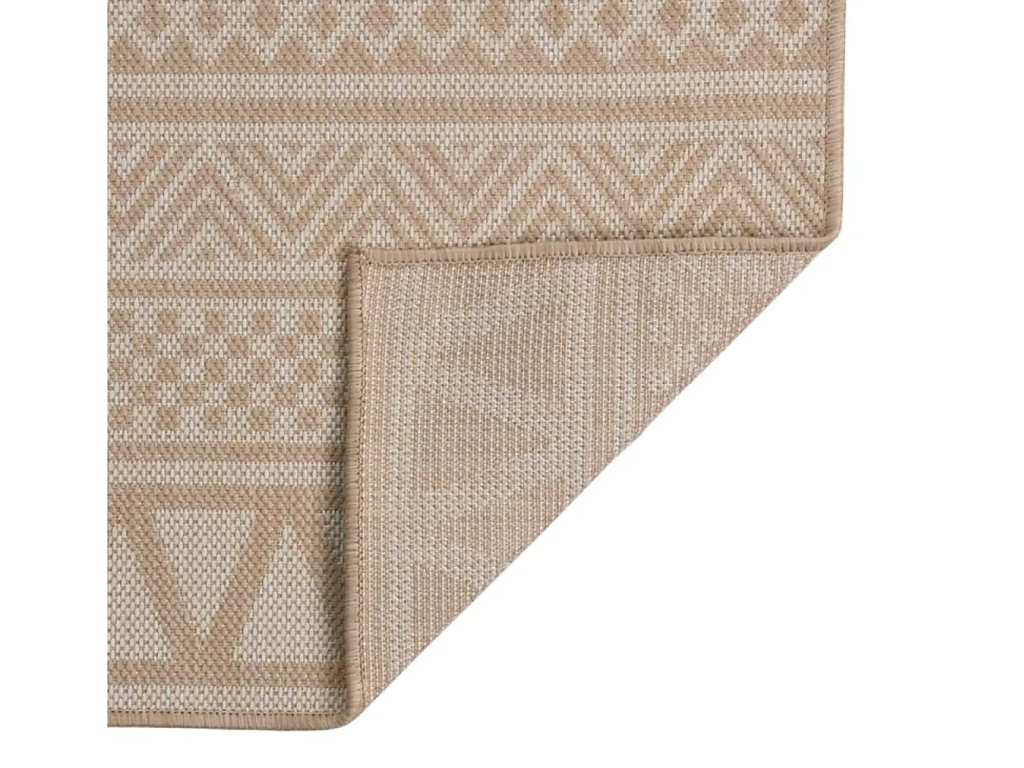 Alfombra de exterior de tejido plano rayas marrones 140x200 cm