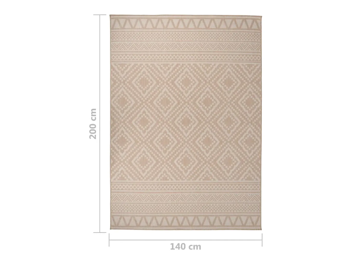 Alfombra de exterior de tejido plano rayas marrones 140x200 cm