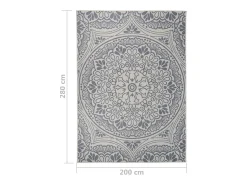 Alfombra de exterior de tejido plano rayas azules 200x280 cm