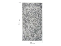 Alfombra de exterior de tejido plano rayas azules 80x150 cm